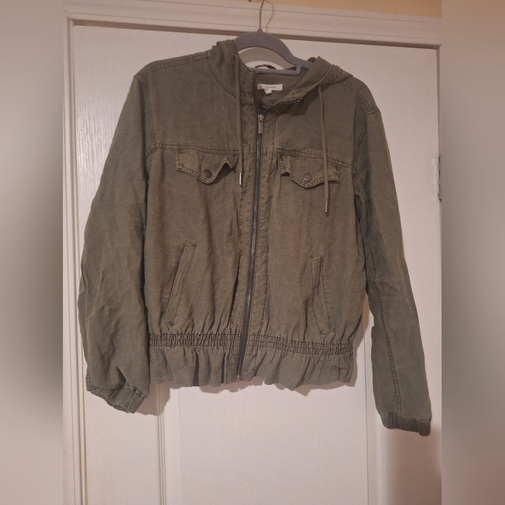 Maurices Utility Olive Green Hooded‎ Jacket Medium